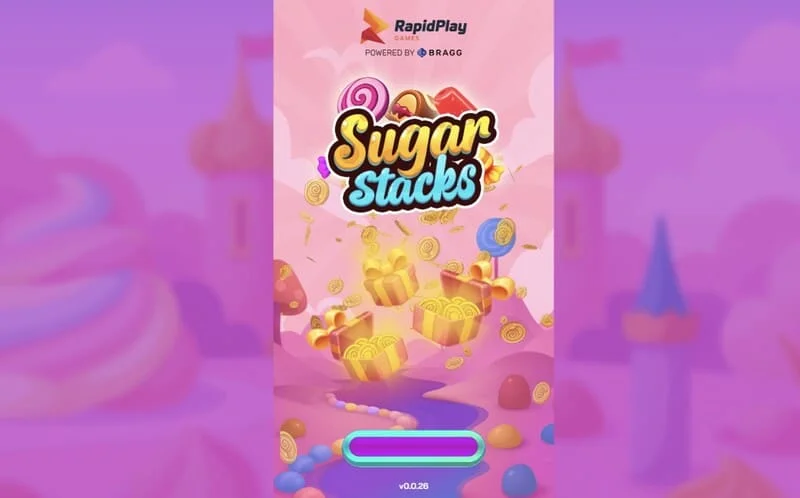 Sugar Stacks – laadimisekraan RapidPlay Games logoga